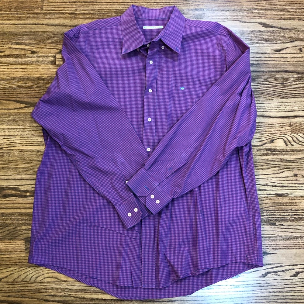 Southern Tide - Red and Blue Gingham Shirt - XXL